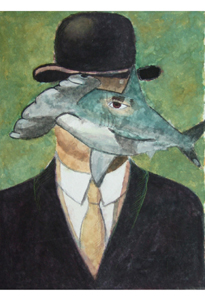 surreal Hammerhead statt Apfel